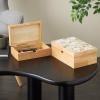 imageDeco 79 Wood Decorative Box Decorative Keepsake Boxes with Lid Set of 2 Storage Boxes 10quot 7quotW BrownLight Brown