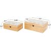 imageDeco 79 Wood Decorative Box Decorative Keepsake Boxes with Lid Set of 2 Storage Boxes 10quot 7quotW BrownLight Brown