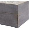 imageDeco 79 Wood Floral Decorative Box Decorative Keepsake Boxes with Hinged Lid Set of 3 Storage Boxes 8quot 10quot 12quotW Gray