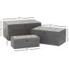 imageDeco 79 Wood Floral Decorative Box Decorative Keepsake Boxes with Hinged Lid Set of 3 Storage Boxes 8quot 10quot 12quotW Gray