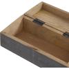 imageDeco 79 Wood Floral Decorative Box Decorative Keepsake Boxes with Hinged Lid Set of 3 Storage Boxes 8quot 10quot 12quotW Gray