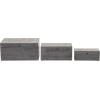 imageDeco 79 Wood Floral Decorative Box Decorative Keepsake Boxes with Hinged Lid Set of 3 Storage Boxes 8quot 10quot 12quotW Gray
