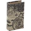 imageDeco 79 Wooden Decorative Box Faux Book Book Shaped Boxes with World Map Cover Set of 3 Decorative Keepsake Boxes 14quot 12quot 9quotH Multi ColoredBeige