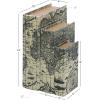 imageDeco 79 Wooden Decorative Box Faux Book Book Shaped Boxes with World Map Cover Set of 3 Decorative Keepsake Boxes 14quot 12quot 9quotH Multi ColoredBeige