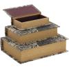 imageDeco 79 Wooden Decorative Box Faux Book Book Shaped Boxes with World Map Cover Set of 3 Decorative Keepsake Boxes 14quot 12quot 9quotH Multi ColoredBeige
