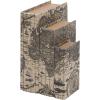 imageDeco 79 Wooden Decorative Box Faux Book Book Shaped Boxes with World Map Cover Set of 3 Decorative Keepsake Boxes 14quot 12quot 9quotH Multi ColoredBeige