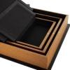 imageDeco 79 Wooden Decorative Box Faux Book Book Shaped Boxes with World Map Cover Set of 3 Decorative Keepsake Boxes 14quot 12quot 9quotH Multi ColoredBlack