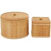 imageThe Novogratz Rattan Decorative Box Storage Decorative Keepsake Boxes Set of 2 Storage Boxes 6quot 5quotH Brown