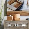 imageThe Novogratz Rattan Decorative Box Storage Decorative Keepsake Boxes Set of 2 Storage Boxes 6quot 5quotH Brown