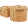 imageThe Novogratz Rattan Decorative Box Storage Decorative Keepsake Boxes Set of 2 Storage Boxes 6quot 5quotH Brown