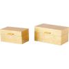 imageCosmoLiving by Cosmopolitan Wooden Decorative Box Decorative Keepsake Boxes with Textured Foiled Exterior Set of 2 Storage Boxes 13quot 11quotW Gold
