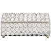 imageDeco 79 Metal Decorative Jewelry Box Jewelry Organizer with Crystal Accents Jewelry Holder 8quot x 4quot x 3quot SilverSilver