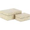 imageDeco 79 Mother of Pearl Shell Decorative Box Mosaic Storage Decorative Keepsake Boxes with Taupe Accents Set of 2 Storage Boxes 12quot 8quotW BeigeCream