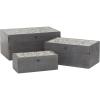 imageDeco 79 Wood Floral Decorative Box Decorative Keepsake Boxes with Hinged Lid Set of 3 Storage Boxes 8quot 10quot 12quotW Gray