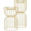 imageCosmoLiving by Cosmopolitan Metal Pillar Candle Holder Set of 2 13quot 10quotH Gold