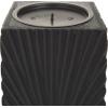 imageCosmoLiving by Cosmopolitan Wood Geometric Carved Pillar Candle Holder Set of 3 12quot 10quot 8quotH GoldBlack