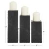 imageCosmoLiving by Cosmopolitan Wood Geometric Carved Pillar Candle Holder Set of 3 12quot 10quot 8quotH GoldBlack