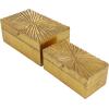 imageCosmoLiving by Cosmopolitan Wood Geometric Decorative Box Decorative Keepsake Boxes with Hinged Lid Set of 2 Storage Boxes 10quot 8quotW GoldGold