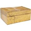 imageCosmoLiving by Cosmopolitan Wood Geometric Decorative Box Decorative Keepsake Boxes with Hinged Lid Set of 2 Storage Boxes 10quot 8quotW GoldGold