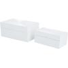 imageCosmoLiving by Cosmopolitan Wood Geometric Decorative Box Decorative Keepsake Boxes with Hinged Lid Set of 2 Storage Boxes 10quot 8quotW GoldWhite