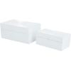 imageCosmoLiving by Cosmopolitan Wood Geometric Decorative Box Decorative Keepsake Boxes with Hinged Lid Set of 2 Storage Boxes 10quot 8quotW GoldWhite