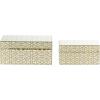 imageCosmoLiving by Cosmopolitan Wooden Geometric Decorative Box Hinged Lid Decorative Keepsake Boxes Set of 2 Storage Boxes 11quot 9quotW GoldJewley Box
