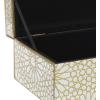 imageCosmoLiving by Cosmopolitan Wooden Geometric Decorative Box Hinged Lid Decorative Keepsake Boxes Set of 2 Storage Boxes 11quot 9quotW GoldJewley Box