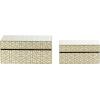 imageCosmoLiving by Cosmopolitan Wooden Geometric Decorative Box Hinged Lid Decorative Keepsake Boxes Set of 2 Storage Boxes 11quot 9quotW GoldJewley Box