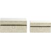imageCosmoLiving by Cosmopolitan Wooden Geometric Decorative Box Hinged Lid Decorative Keepsake Boxes Set of 2 Storage Boxes 11quot 9quotW GoldJewley Box