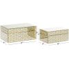 imageCosmoLiving by Cosmopolitan Wooden Geometric Decorative Box Hinged Lid Decorative Keepsake Boxes Set of 2 Storage Boxes 11quot 9quotW GoldJewley Box