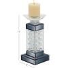 imageDeco 79 Glass Candle Holder 4quot x 4quot x 14quot SilverClear