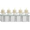 imageDeco 79 Glass Candle Holder 4quot x 4quot x 14quot SilverClear
