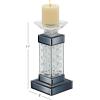 imageDeco 79 Glass Candle Holder 4quot x 4quot x 14quot SilverClear