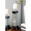 imageDeco 79 Glass Candle Holder 4quot x 4quot x 14quot SilverClear