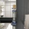 imageDeco 79 Glass Candle Holder 4quot x 4quot x 14quot SilverClear