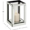 imageDeco 79 Glass Candle Holder 4quot x 4quot x 14quot SilverSilver