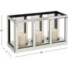 imageDeco 79 Glass Candle Holder 4quot x 4quot x 14quot SilverSilver