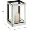 imageDeco 79 Glass Candle Holder 4quot x 4quot x 14quot SilverSilver