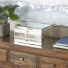 imageDeco 79 Glass Decorative Jewelry Box Mirrored 4 Drawer Jewelry Organizer with Flip Top Storage Jewelry Holder 11quot x 9quot x 6quot Silver