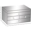 imageDeco 79 Glass Decorative Jewelry Box Mirrored 4 Drawer Jewelry Organizer with Flip Top Storage Jewelry Holder 11quot x 9quot x 6quot Silver