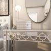 imageDeco 79 Glass Decorative Jewelry Box Mirrored 4 Drawer Jewelry Organizer with Flip Top Storage Jewelry Holder 11quot x 9quot x 6quot Silver