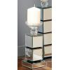 imageDeco 79 Glass Pillar Candle Holder with Mirrored Sides 4quot x 4quot x 10quot Silver4x10 Pack of 2