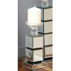imageDeco 79 Glass Pillar Candle Holder with Mirrored Sides 4quot x 4quot x 10quot Silver4x10 Pack of 2
