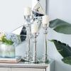 imageDeco 79 Glass Solid Candle Holder Set of 3 12quot 16quot 19quotH SilverSilver
