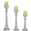 imageDeco 79 Glass Solid Candle Holder Set of 3 12quot 16quot 19quotH SilverSilver