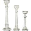 imageDeco 79 Glass Solid Candle Holder Set of 3 12quot 16quot 19quotH SilverSilver
