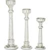 imageDeco 79 Glass Solid Candle Holder Set of 3 12quot 16quot 19quotH SilverSilver