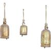 imageDeco 79 Gold Metal Tibetan Inspired Decorative Giant XL Cow Bells with Jute Hanging Rope Set of 3 10quot8quot6quotH  CylindricalDark Gold