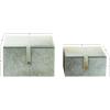 imageDeco 79 Leather Handmade Decorative Box Decorative Keepsake Boxes with Hinged Lid Set of 2 Storage Boxes 8quot 10quotW Gray