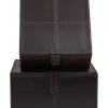 imageDeco 79 Leather Handmade Decorative Box Storage Decorative Keepsake Boxes with Snap Front Closure and Detailed Stitching Set of 2 Storage Boxes 10quot 8quot W Dark BrownDark Brown
